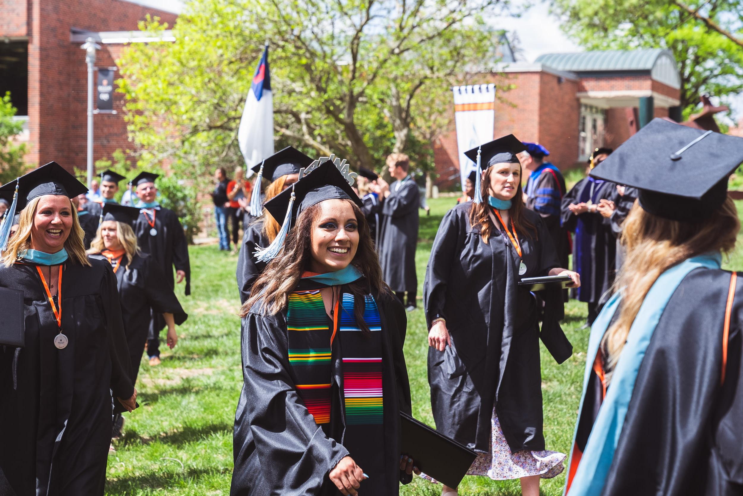 Doane graduate receiving her degree.